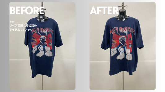 FRUIT OF THE LOOMのIron MaidenバンドTシャツを着丈詰めした事例を紹介｜料金・納期・注文時のポイントも解説