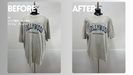 WOOLRICH（ウールリッチ）のTシャツを着丈・袖丈詰めした事例｜-8cm・-7cmで全体バランスを調整