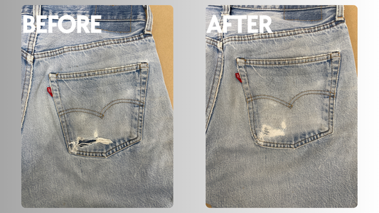 LEVI’S 501 66モデルのヒップポケット穴あき補修｜財布跡を活かすヴィンテージリペア